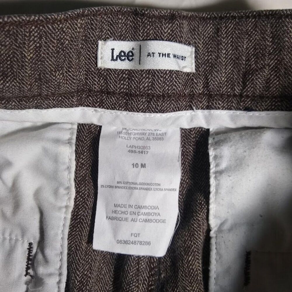 Vintage Lee size 10   brown herringbone-tweed   pant/slacks/trousers - Picture 15 of 16